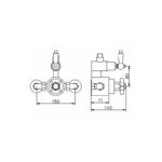 Nuie Chrome Traditional Twin Exposed Shower Valve