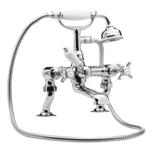 Nuie Alderton Chrome 3/4" Cranked Bath Shower Mixer