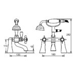Nuie Alderton Chrome Bath Shower Mixer