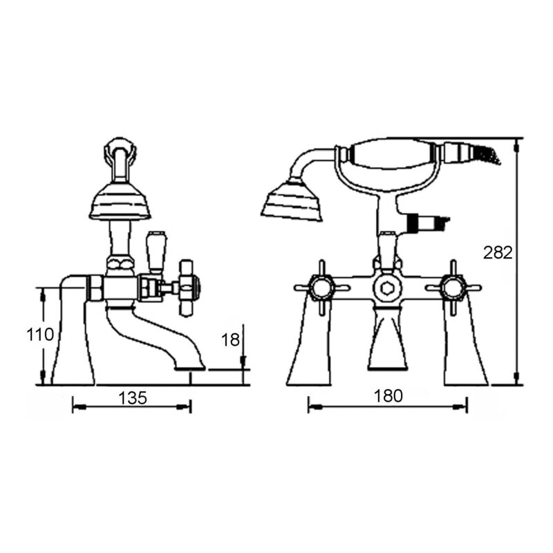 Nuie Alderton Chrome Bath Shower Mixer