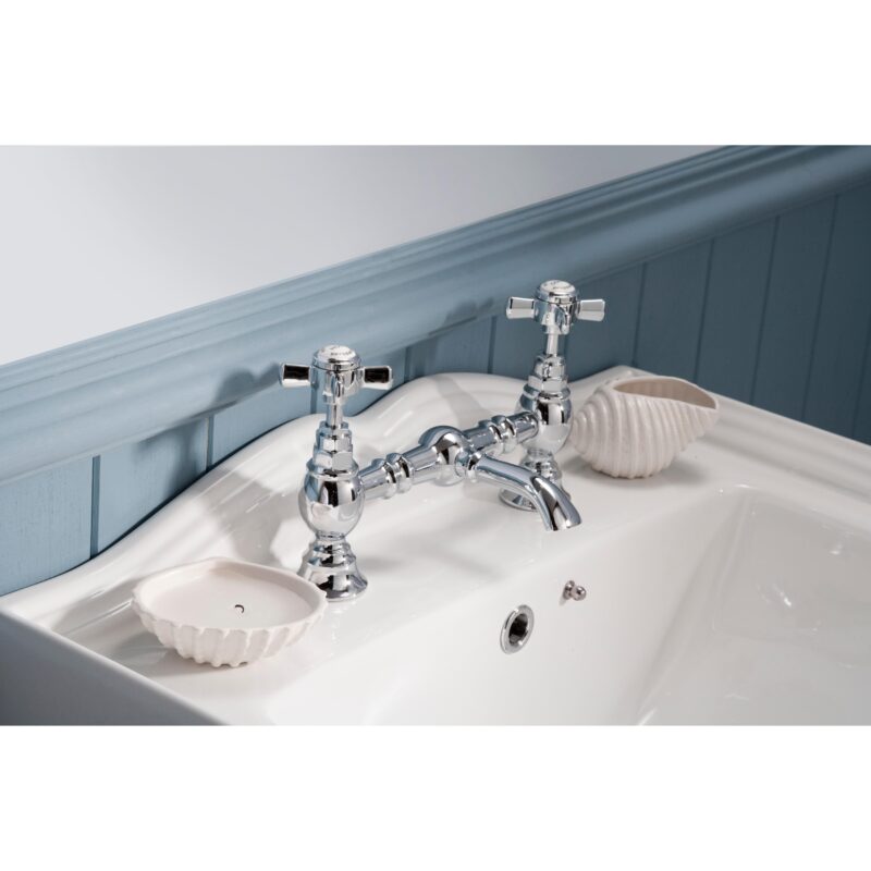 Nuie Alderton Chrome 2 Hole Basin Mixer Tap
