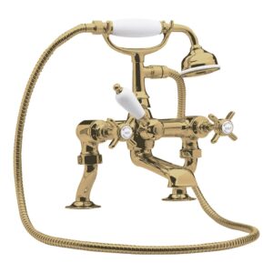Nuie Alderton Brushed Brass 3/4" Cranked Bath Shower Mixer