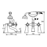 Nuie Alderton Brushed Brass Bath Shower Mixer