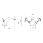 Nuie Alderton Brushed Brass Mono Basin Mixer with Pop Up Waste