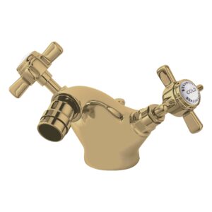 Nuie Alderton Brushed Brass Bidet Mixer & Pop Up Waste