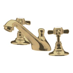 Nuie Alderton 3 Tap Hole Brushed Brass Basin Mixer with Waste