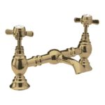 Nuie Alderton Brushed Brass 2 Hole Basin Mixer Tap