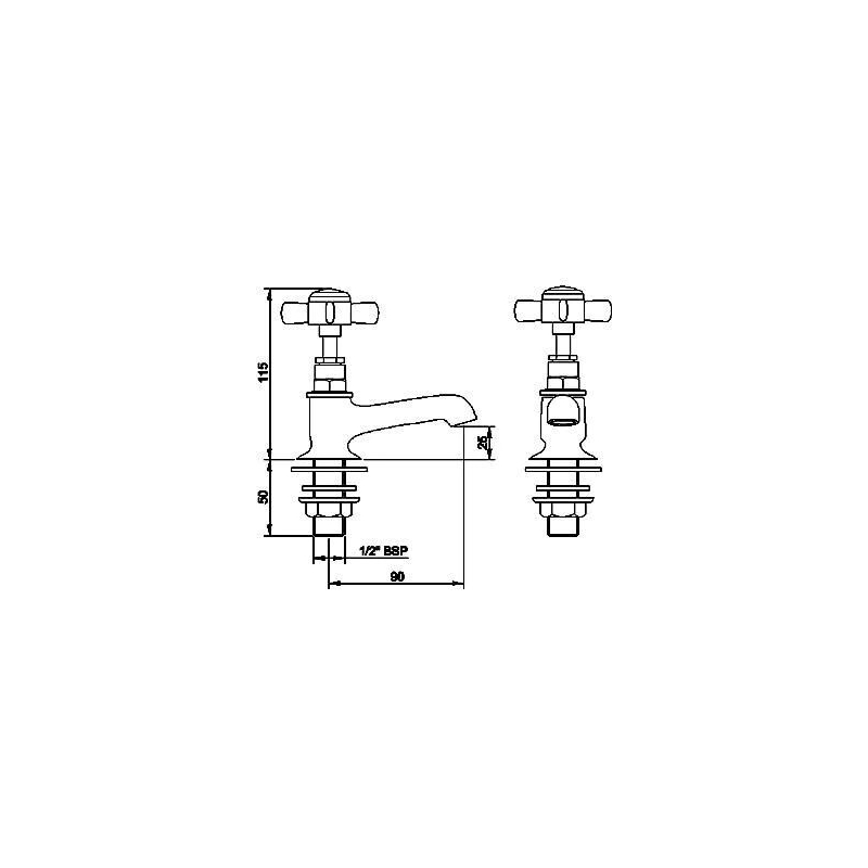 Nuie Alderton Brushed Brass Basin Taps