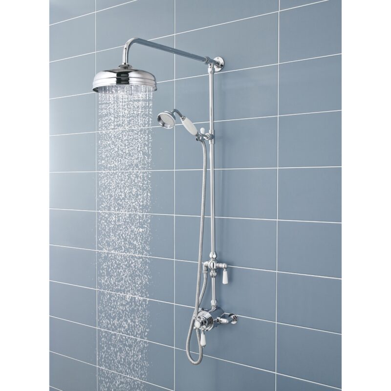 Nuie Victorian Chrome Exposed Shower Valve & Rigid Riser Kit