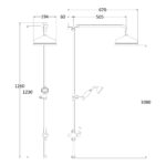 Nuie Victorian Chrome Exposed Shower Valve & Rigid Riser Kit