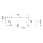 Nuie Brushed Bronze Round Wall Shower Arm