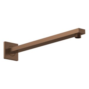 Nuie Brushed Bronze Square Wall Shower Arm