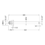 Nuie 310mm Round Brushed Bronze Ceiling Shower Arm