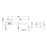Nuie Round Brushed Pewter Wall Shower Arm
