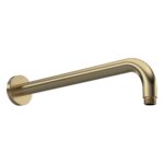 Nuie Round Brushed Brass Wall Shower Arm
