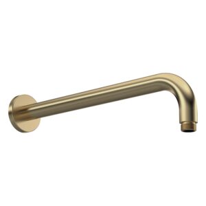Nuie Round Brushed Brass Wall Shower Arm