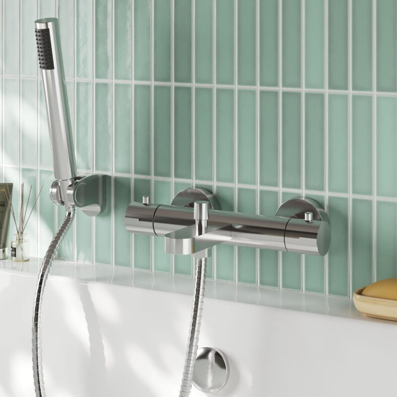 Nuie Arvan Chrome Wall Mounted Bath Shower Mixer