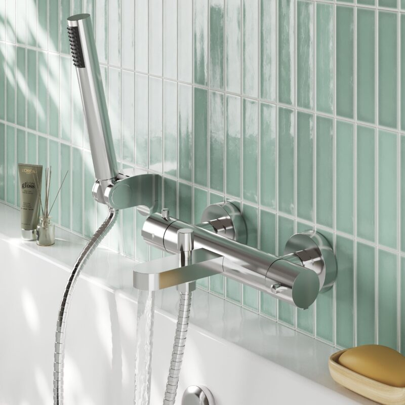 Nuie Arvan Chrome Wall Mounted Bath Shower Mixer