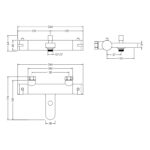 Nuie Arvan Chrome Wall Mounted Bath Shower Mixer