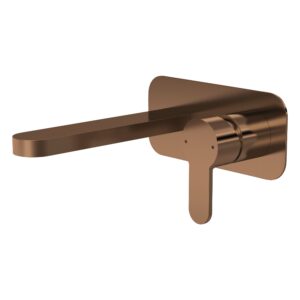 Nuie Arvan Brushed Bronze Wall Basin Mixer with Plate