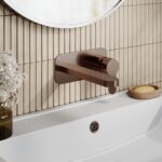 Nuie Arvan Brushed Bronze Wall Basin Mixer with Plate