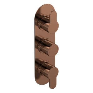 Nuie Arvan Brushed Bronze Triple Thermostatic Shower Valve
