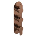 Nuie Arvan Brushed Bronze Triple Thermostatic Shower Valve with Diverter