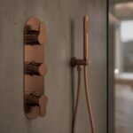 Nuie Arvan Brushed Bronze Triple Thermostatic Shower Valve with Diverter