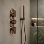 Nuie Arvan Brushed Bronze Triple Thermostatic Shower Valve with Diverter
