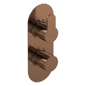 Nuie Arvan Brushed Bronze Twin Thermostatic Shower Valve