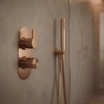 Nuie Arvan Brushed Bronze Twin Thermostatic Shower Valve with Diverter
