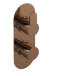 Nuie Arvan Brushed Bronze Concealed Thermostatic Twin 3-Way Shower Valve