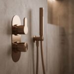 Nuie Arvan Brushed Bronze Concealed Thermostatic Twin 3-Way Shower Valve