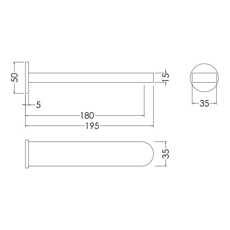 Nuie Arvan Chrome Wall Bath Spout