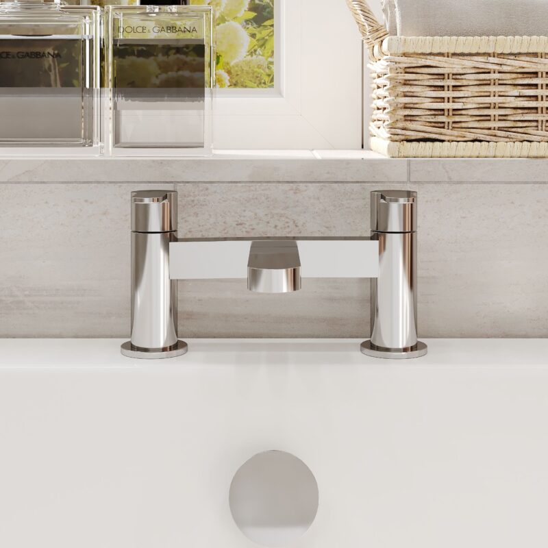 Nuie Arvan Chrome Deck Mounted Bath Filler Tap