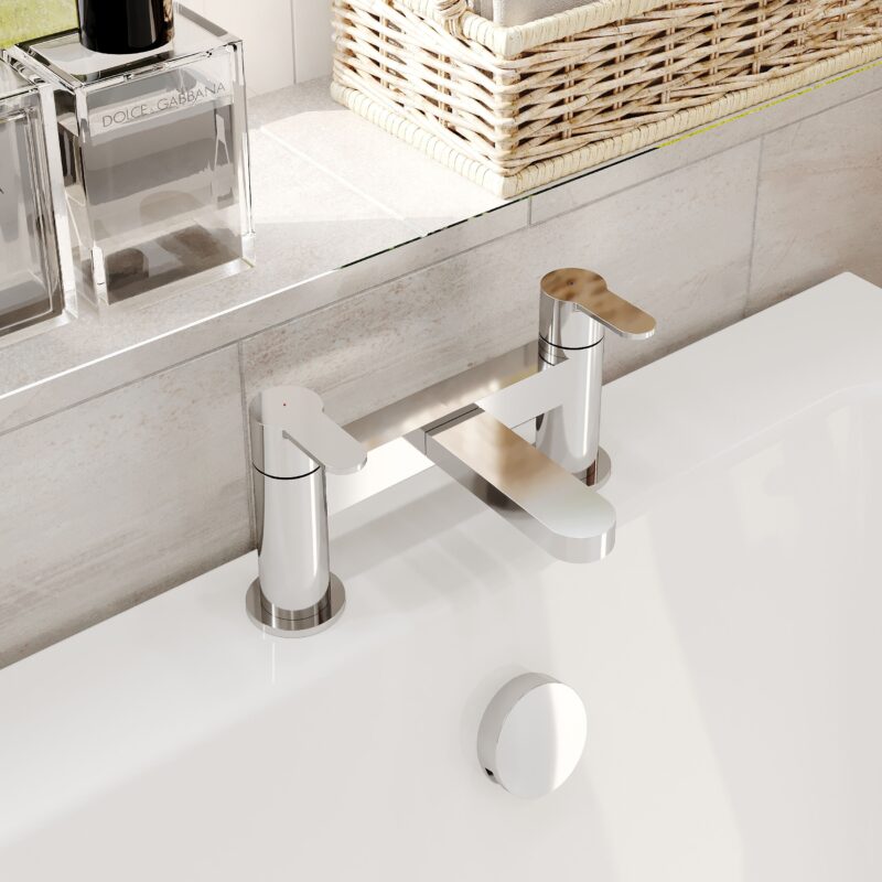 Nuie Arvan Chrome Deck Mounted Bath Filler Tap