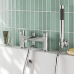 Nuie Arvan Chrome Deck Mounted Bath Shower Mixer with Kit