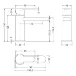 Nuie Arvan Chrome Mono Basin Mixer with Push Button Waste