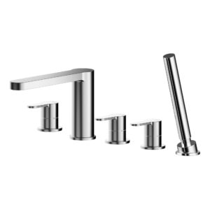 Nuie Arvan Chrome 5 Hole Deck Bath Shower Mixer