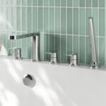 Nuie Arvan Chrome 5 Hole Deck Bath Shower Mixer