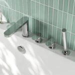 Nuie Arvan Chrome 5 Hole Deck Bath Shower Mixer