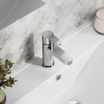 Nuie Arvan Mini Basin Mixer with Push Button Waste