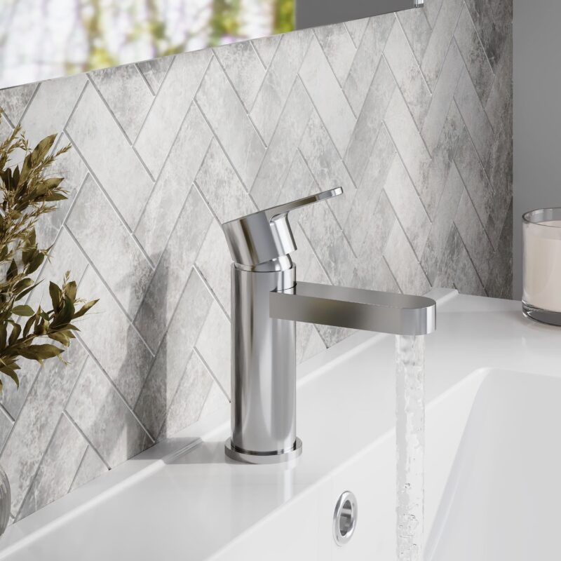 Nuie Arvan Mini Basin Mixer with Push Button Waste