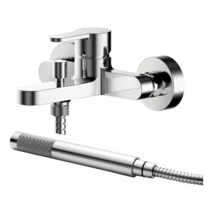 Nuie Arvan Chrome Wall Mounted Bath Shower Mixer with Kit