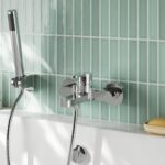 Nuie Arvan Chrome Wall Mounted Bath Shower Mixer with Kit