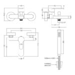 Nuie Arvan Chrome Wall Mounted Bath Shower Mixer with Kit