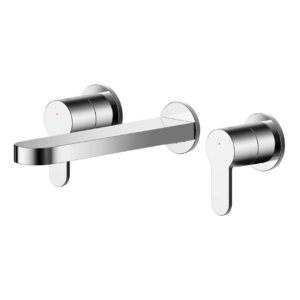 Nuie Arvan Chrome 3 Hole Wall Basin Mixer