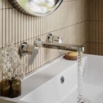 Nuie Arvan Chrome 3 Hole Wall Basin Mixer