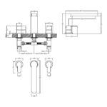 Nuie Arvan Chrome 3 Hole Bath Filler