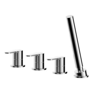 Nuie Arvan Chrome 4 Hole Deck Bath Shower Mixer No Spout